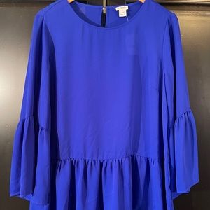 Ladies JCrew Medium Ruffled Swing  Blouse.